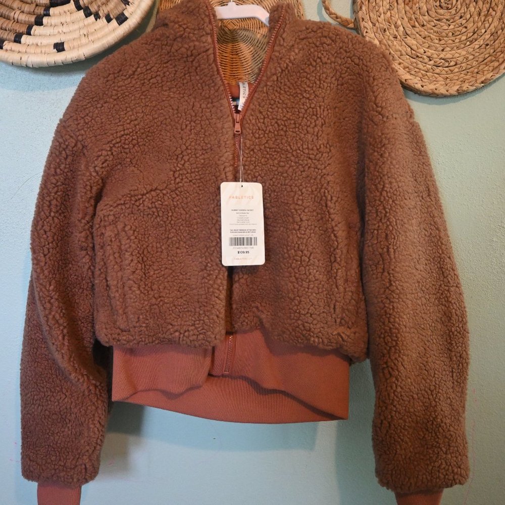 Fabletics Summit Sherpa Hooded Zip Up Teddy Jacket | Size: Medium